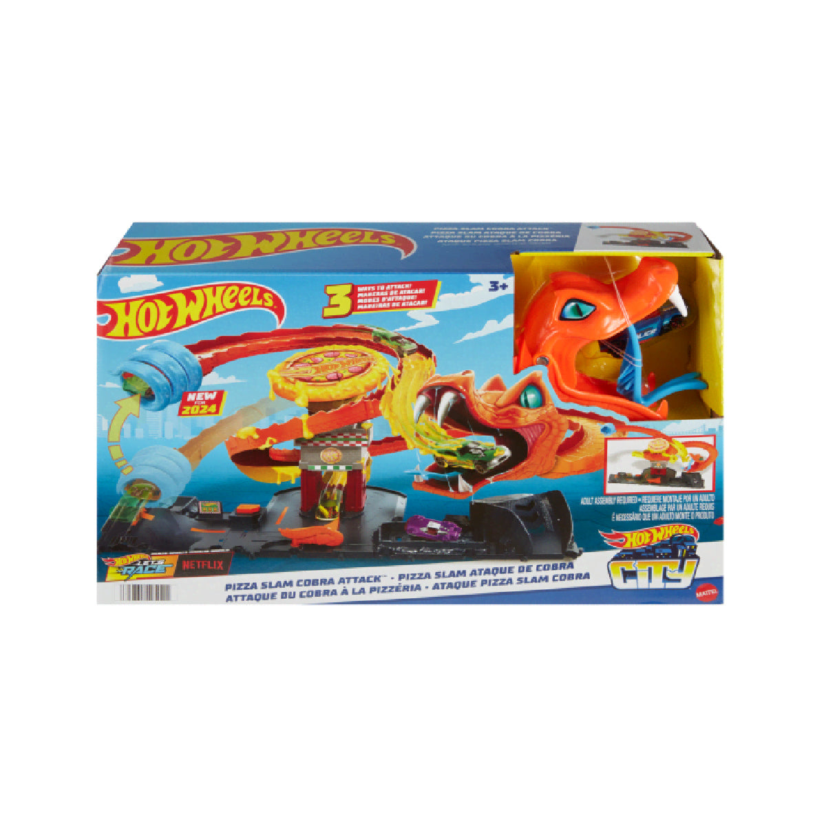 Đồ Chơi Cuộc Chiến Giữa Rắn Hổ Mang Và Tiệm Pizza Hot Wheels City Htn81