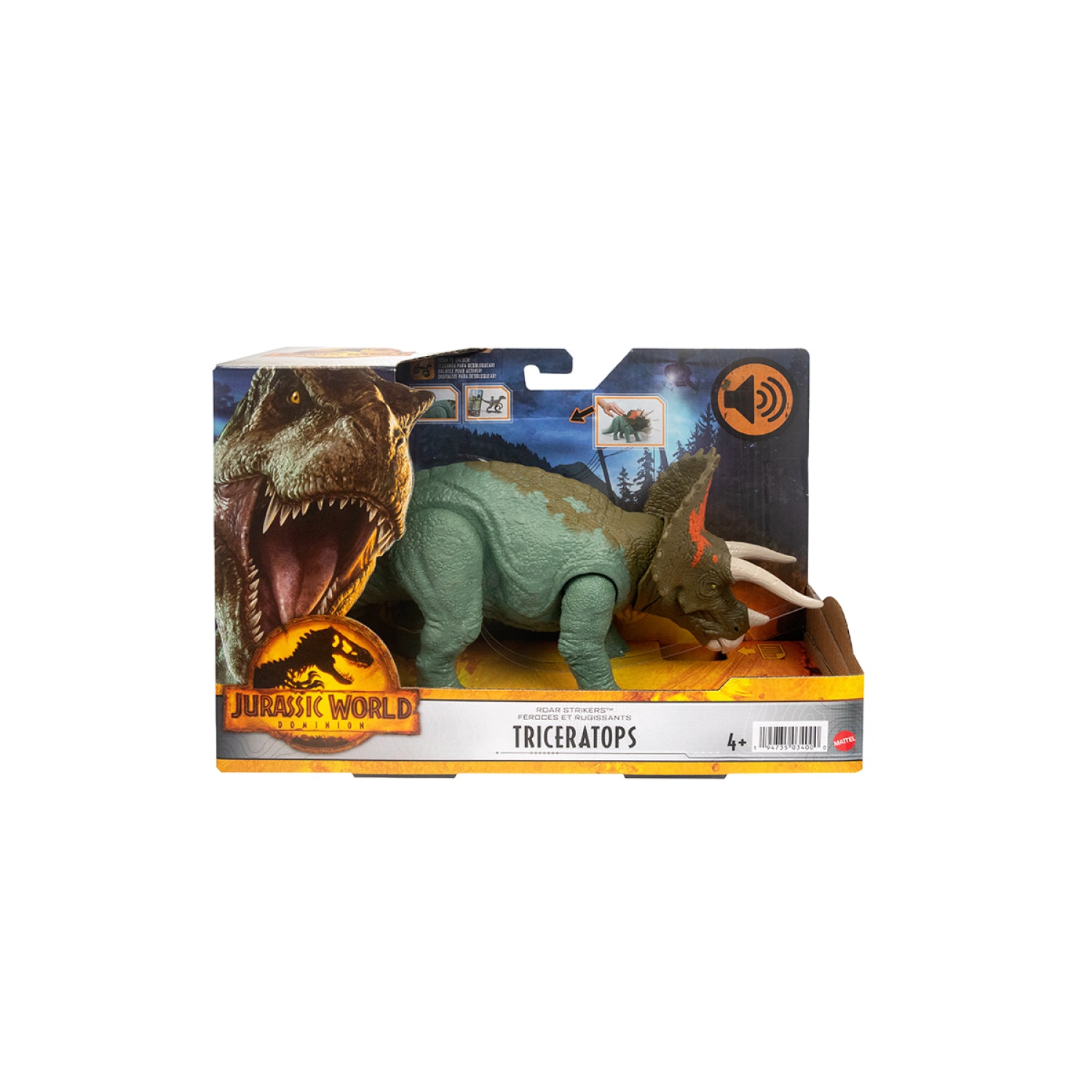 Mô Hình Khủng Long Triceratops Có Âm Thanh Jurassic World Mattel Hdx17