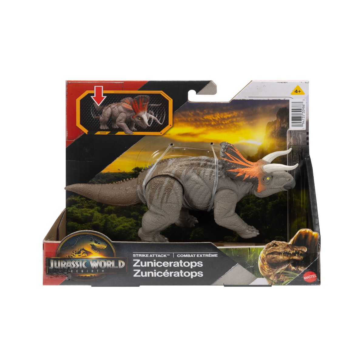 Đồ Chơi Mô Hình Saga Khủng Long Tấn Công Zuniceratops JURASSIC WORLD MATTEL JGB79/JGB77