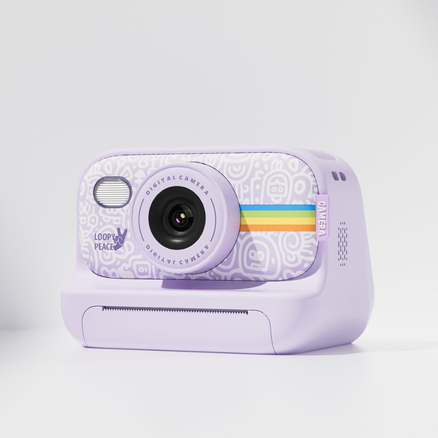 Máy Chụp Ảnh Lấy Liền Đen Sành Điệu Tím COOLKIDS S9