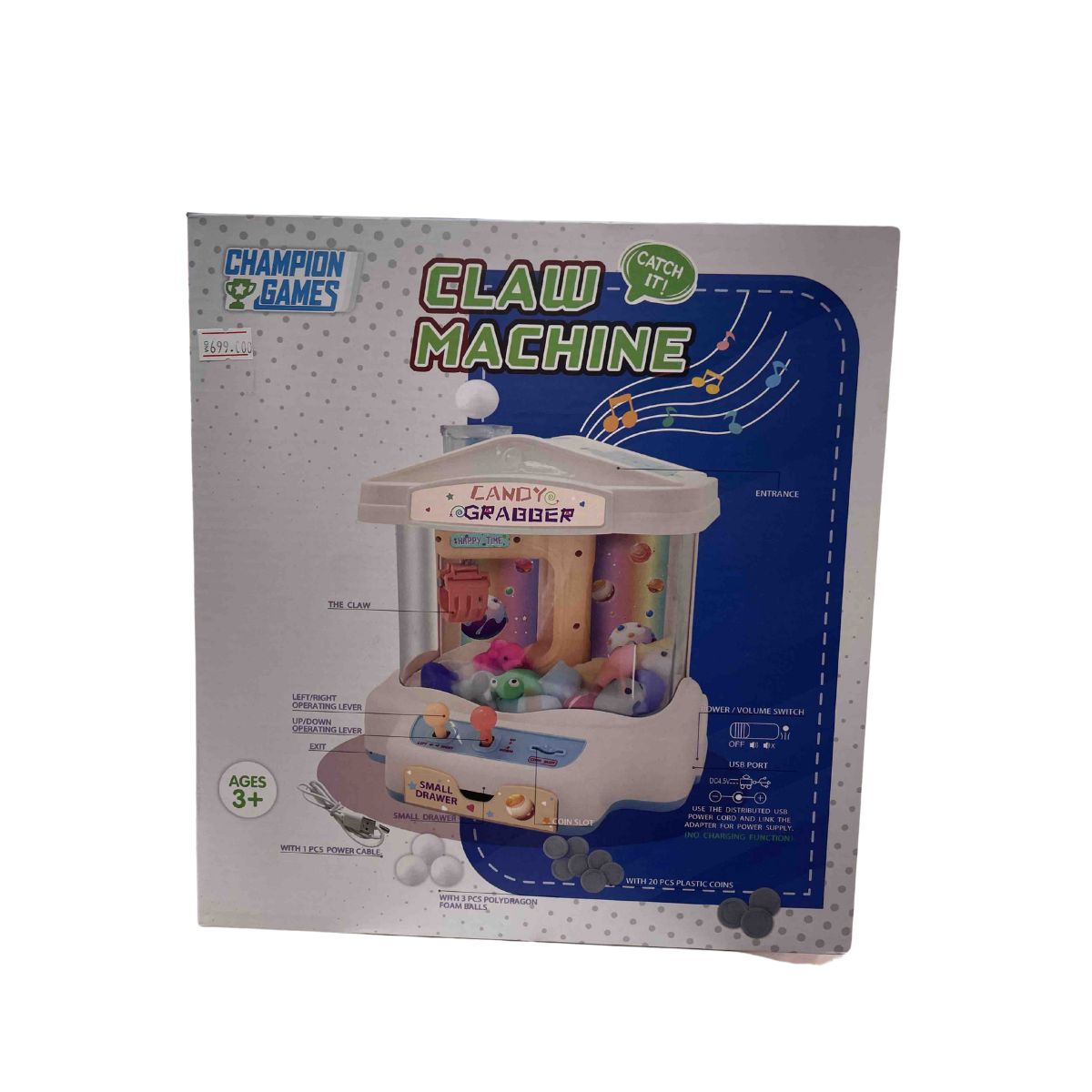 Máy Gắp Thú Kích Thước Lớn Có Đèn Và Nhạc CHAMPION GAMES CPG762