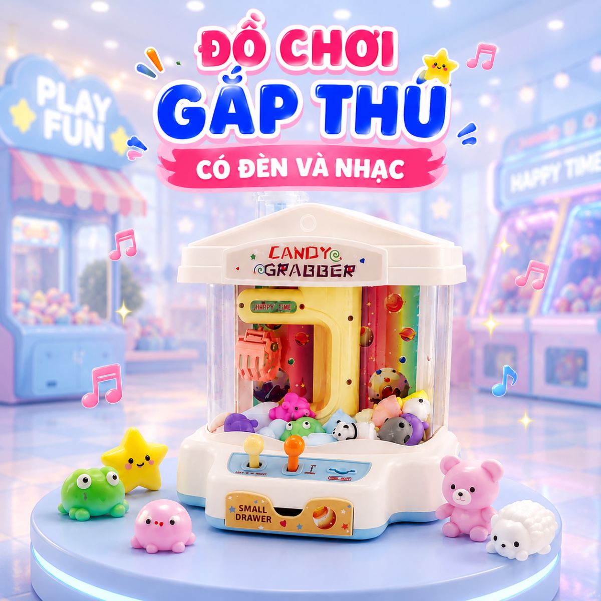 Máy Gắp Thú Kích Thước Lớn Có Đèn Và Nhạc CHAMPION GAMES CPG762