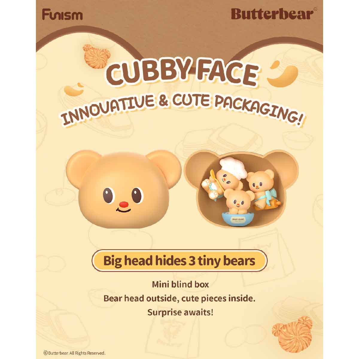 Mô Hình ButterBear Baked With Love Series Cubby Face FUNISM MX2089