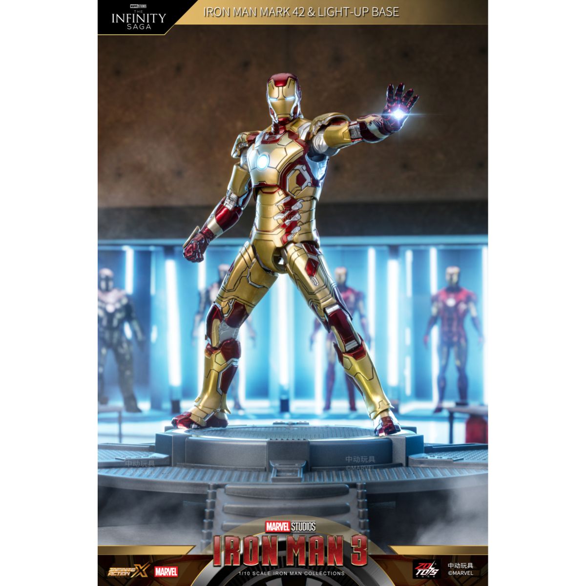Đồ Chơi Mô Hình Cao Cấp Iron Man MK42 Và Bệ Năng Lượng ZD TOYS 1953