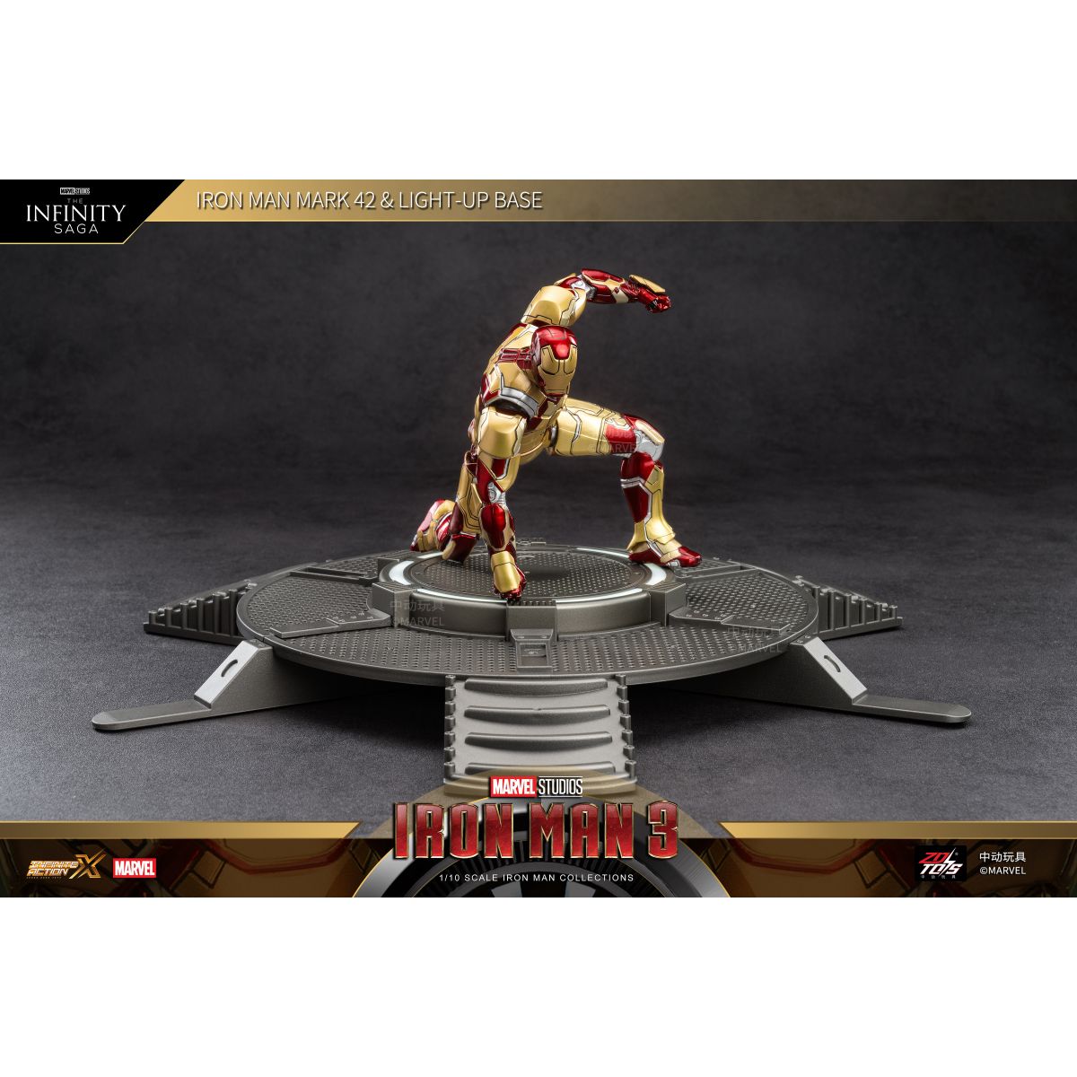 Đồ Chơi Mô Hình Cao Cấp Iron Man MK42 Và Bệ Năng Lượng ZD TOYS 1953