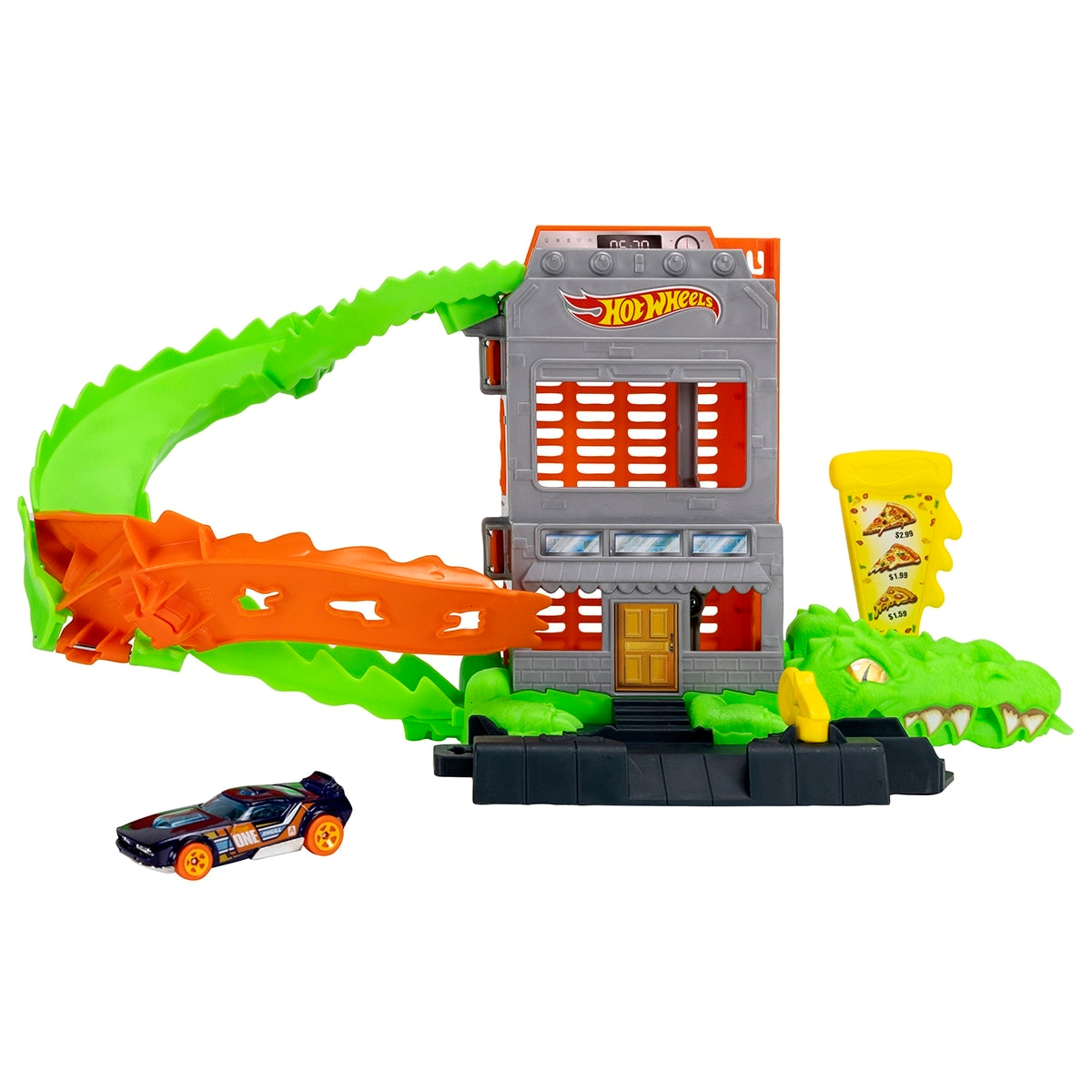 Đồ Chơi Mô Hình City Trận Chiến Tiệm Pizza Cá Sấu HOT WHEELS JHL93/HDR29