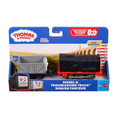 Locomotive model toy and one diesel-powered train car Thomas & Friends JLL47/JLL44