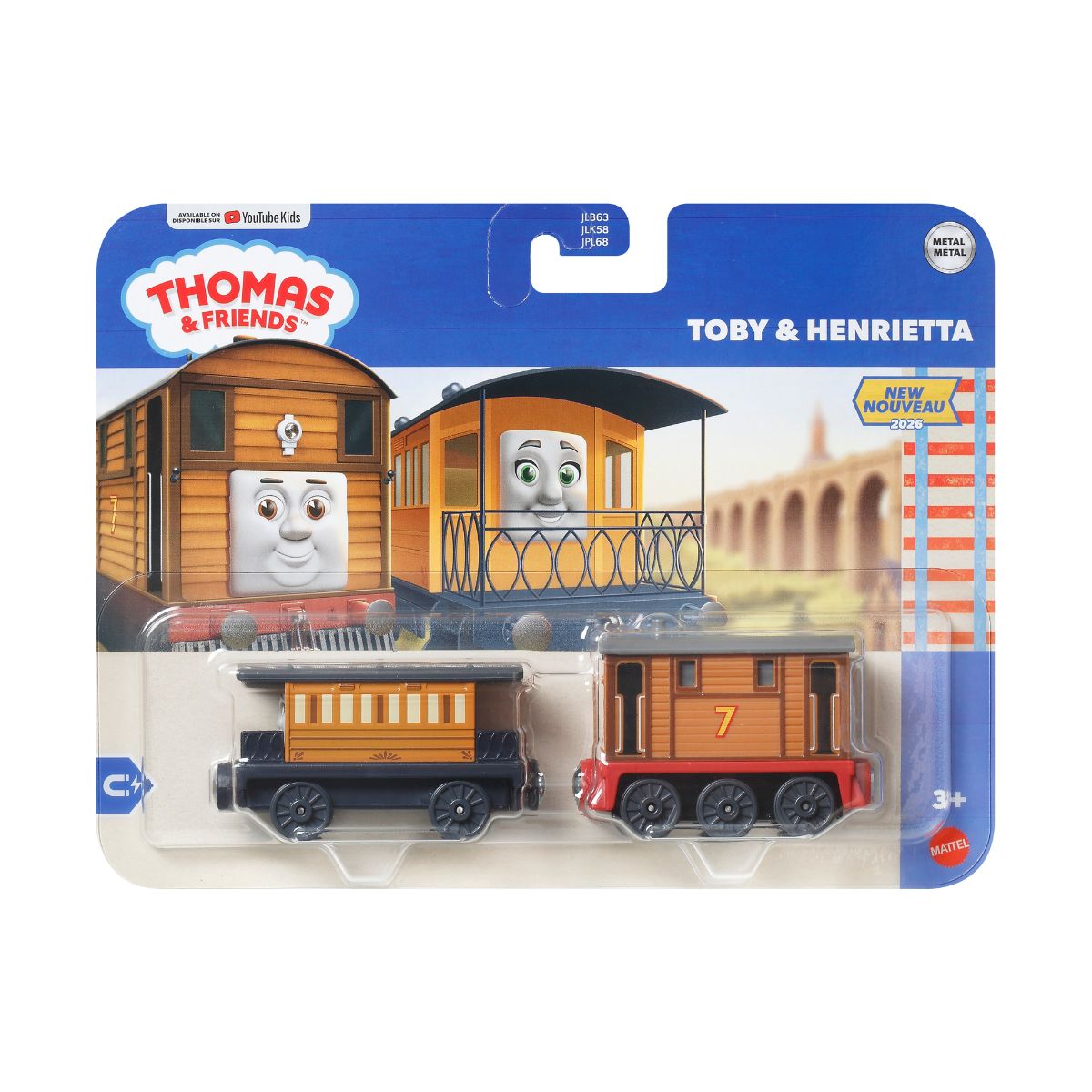 Đồ Chơi Mô Hình Đầu Kéo Và 1 Toa Tàu Toby & Henrietta THOMAS FRIEND JLB72/JLB63