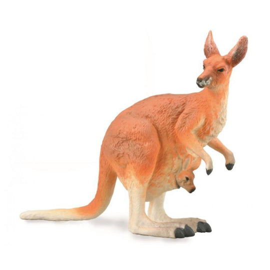 COLLECTA Female Red Kangaroo with Joey Figure Toy 88921 
