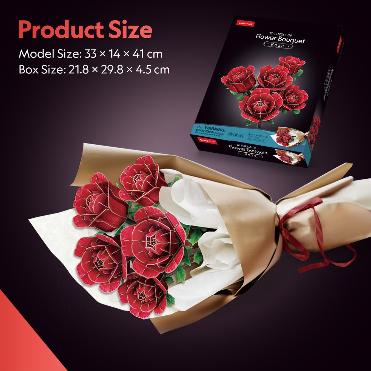 Đồ Chơi Mô Hình Lắp Ráp Bó Hoa Hồng Lớn STEAM P865h