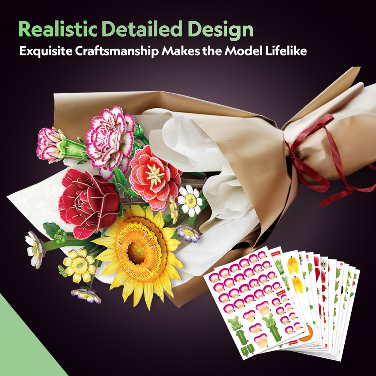STEAM P867h DIY Large Colorful Bouquet Building Set
