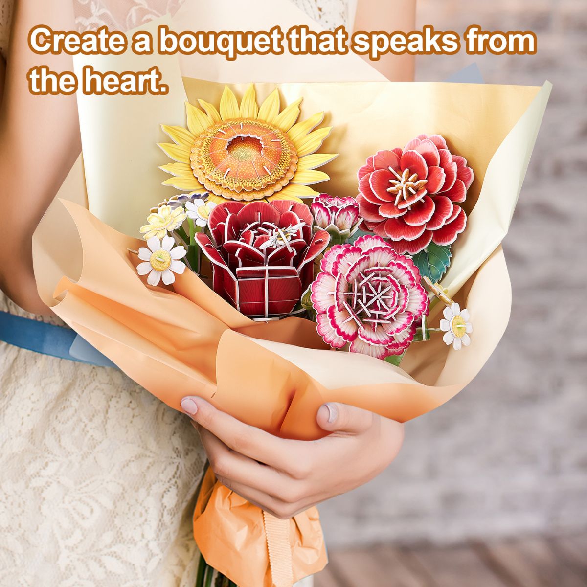 STEAM W3302h DIY Mini Tea Rose Bouquet Building Set