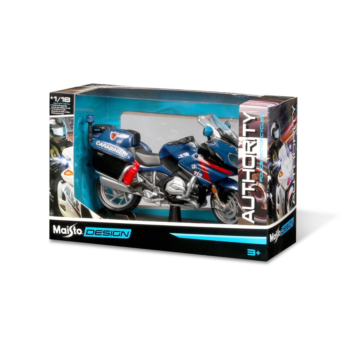 Đồ Chơi Xe Mô Hình Mô Tô Tỉ Lệ 1:18 Xe Cảnh Sát Italian Carbinieri MAISTO IT/32306