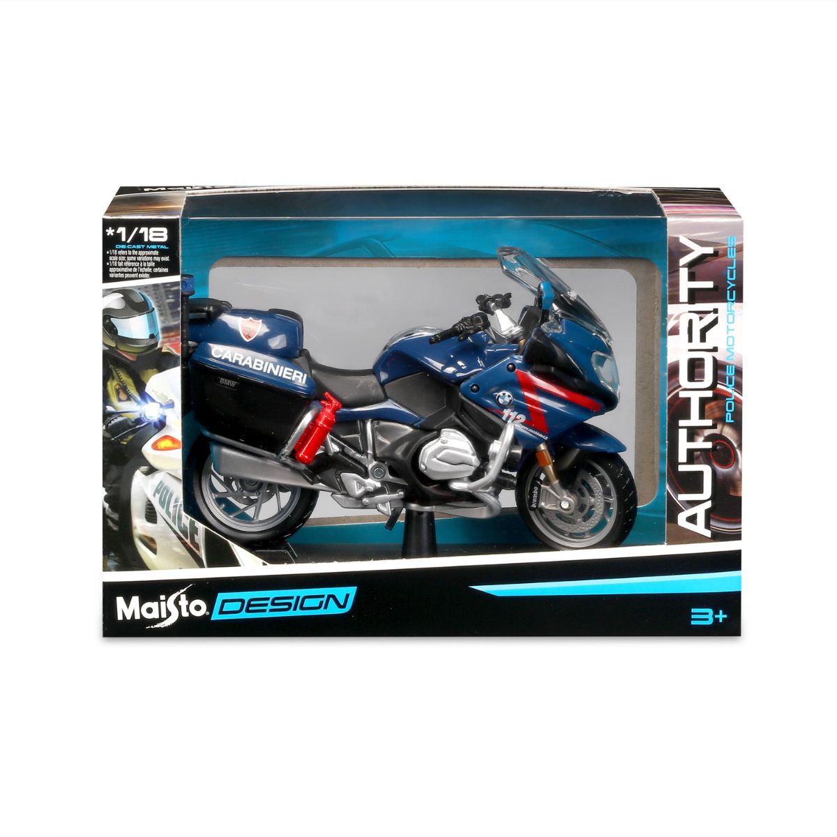 Đồ Chơi Xe Mô Hình Mô Tô Tỉ Lệ 1:18 Xe Cảnh Sát Italian Carbinieri Maisto It/32306