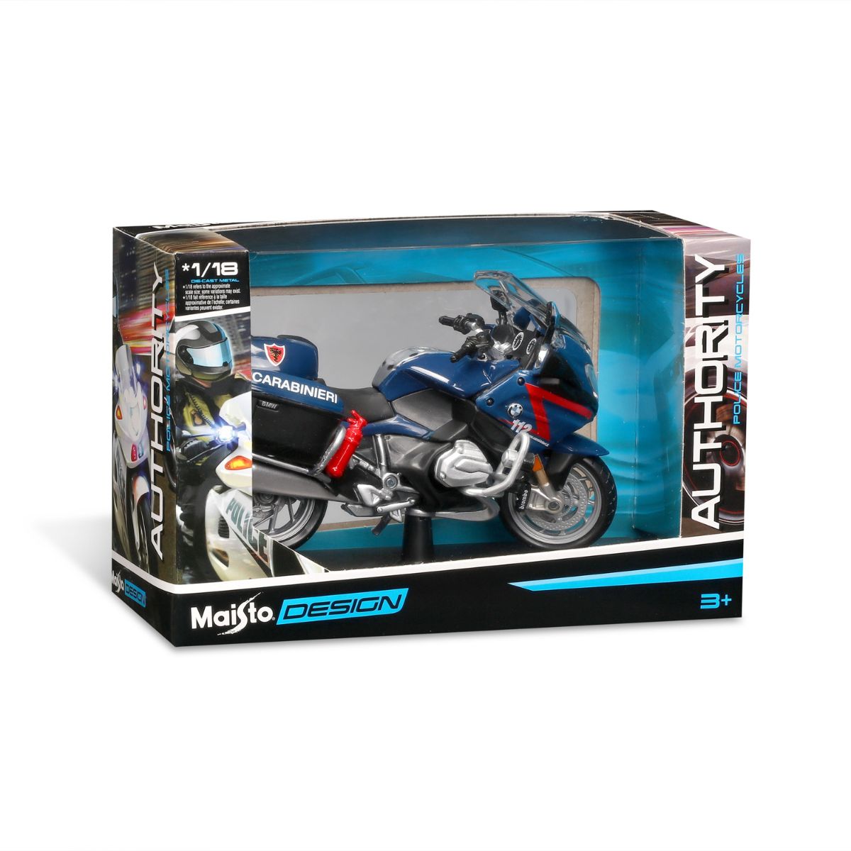 Đồ Chơi Xe Mô Hình Mô Tô Tỉ Lệ 1:18 Xe Cảnh Sát Italian Carbinieri MAISTO IT/32306