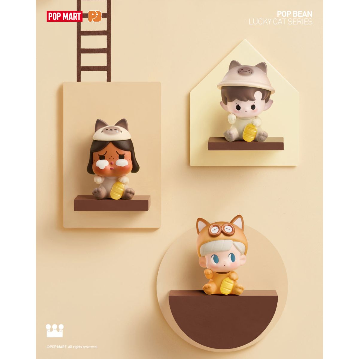 Mô Hình Pop Bean Lucky Cat Series POP MART 6931571007287