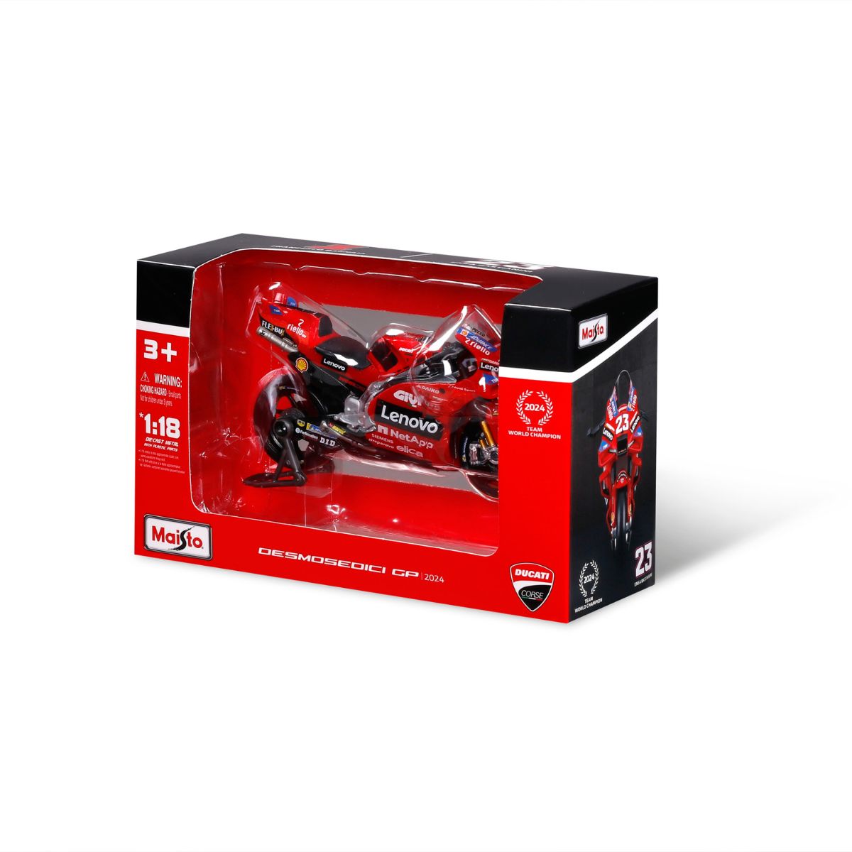 Đồ Chơi Xe Mô Hình Mô Tô Tỉ Lệ 1:18 GP Racing - Ducati Lenovo Team 2024 MAISTO 36398