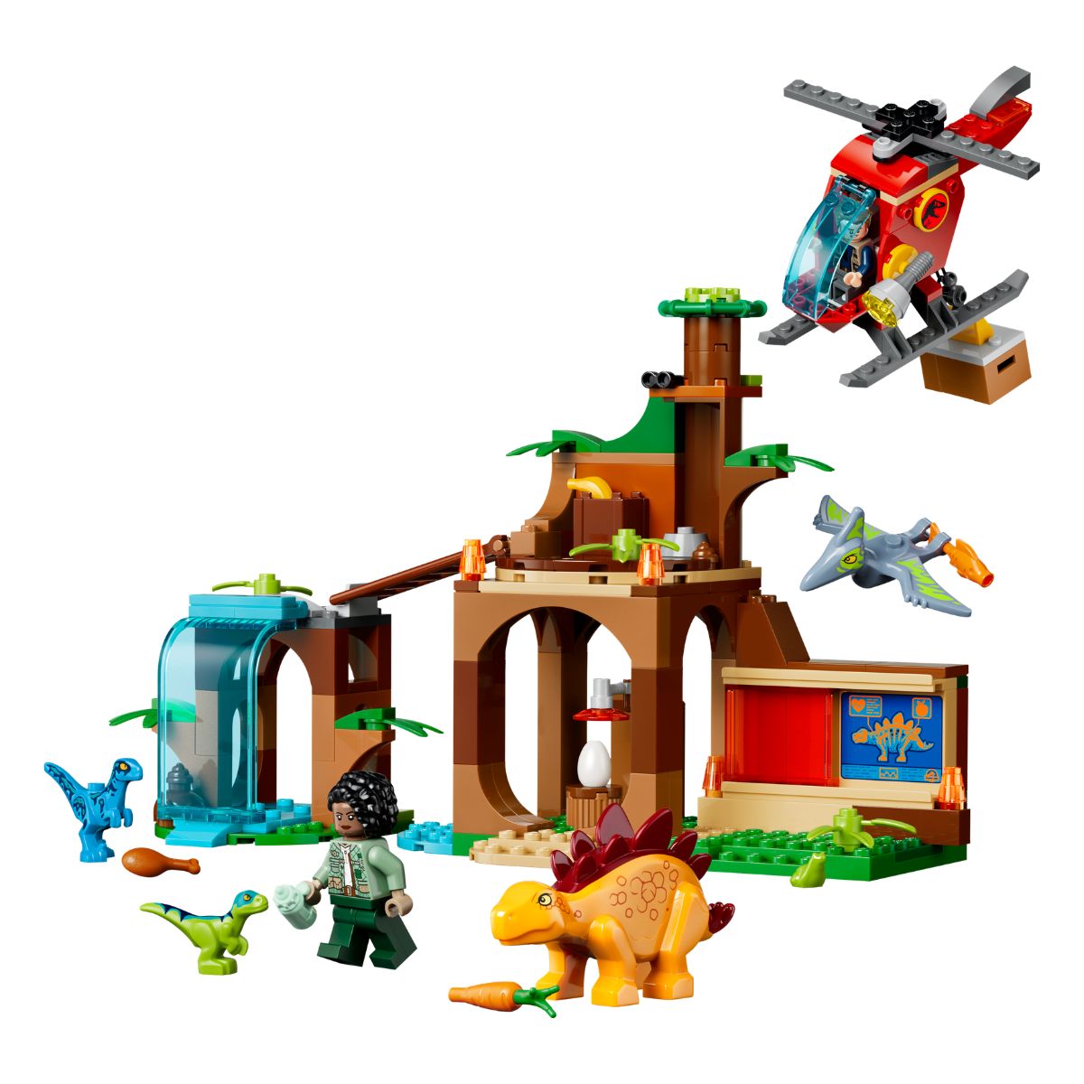 Đồ Chơi Lắp Ráp Nhiệm Vụ Giải Cứu Velociraptor, Stegosaurus Và Pteranodon LEGO JURASSIC 77981 (171 Chi Tiết)