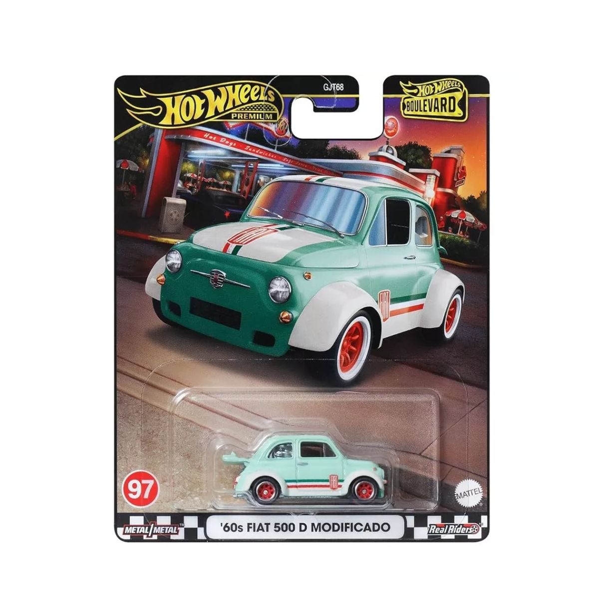 Siêu Xe BOULEVARD 60'S FIAT 500 D MODIFICADO Hot Wheels GJT68
