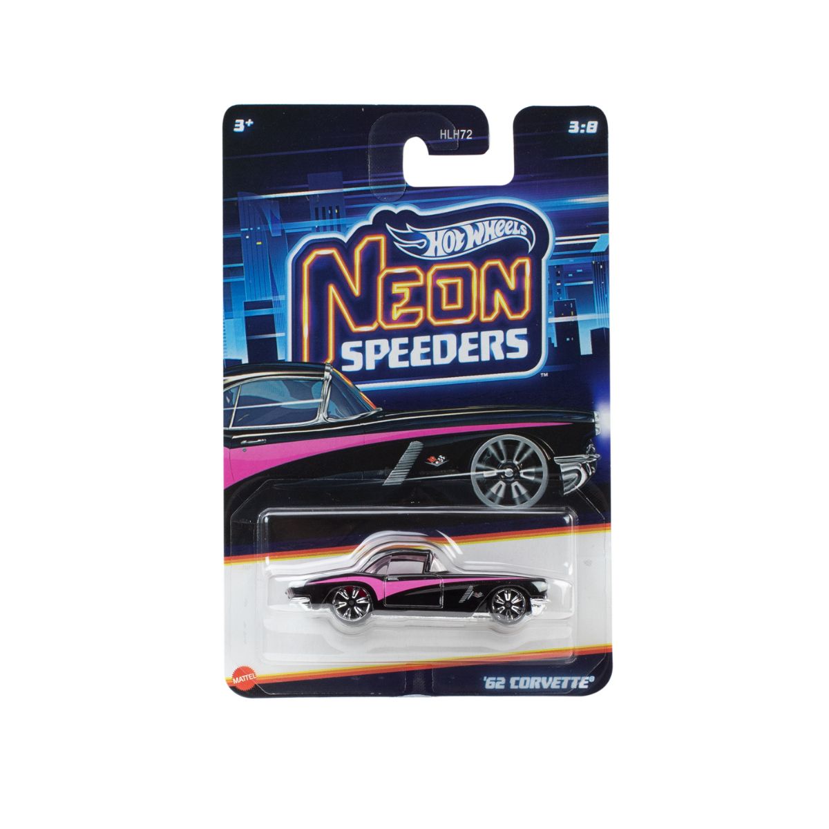 Hot Wheels Neon Speeders 62 Corvette Die-Cast Car JKX95/HLH72