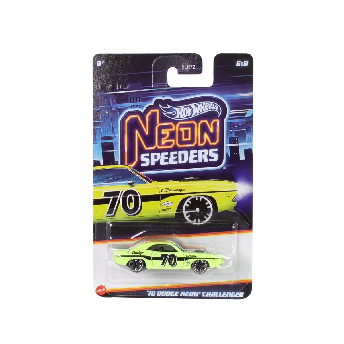 Hot Wheels Neon Speeders 70 Dodge Hemi Challenger Die-Cast Car JKX97/HLH72