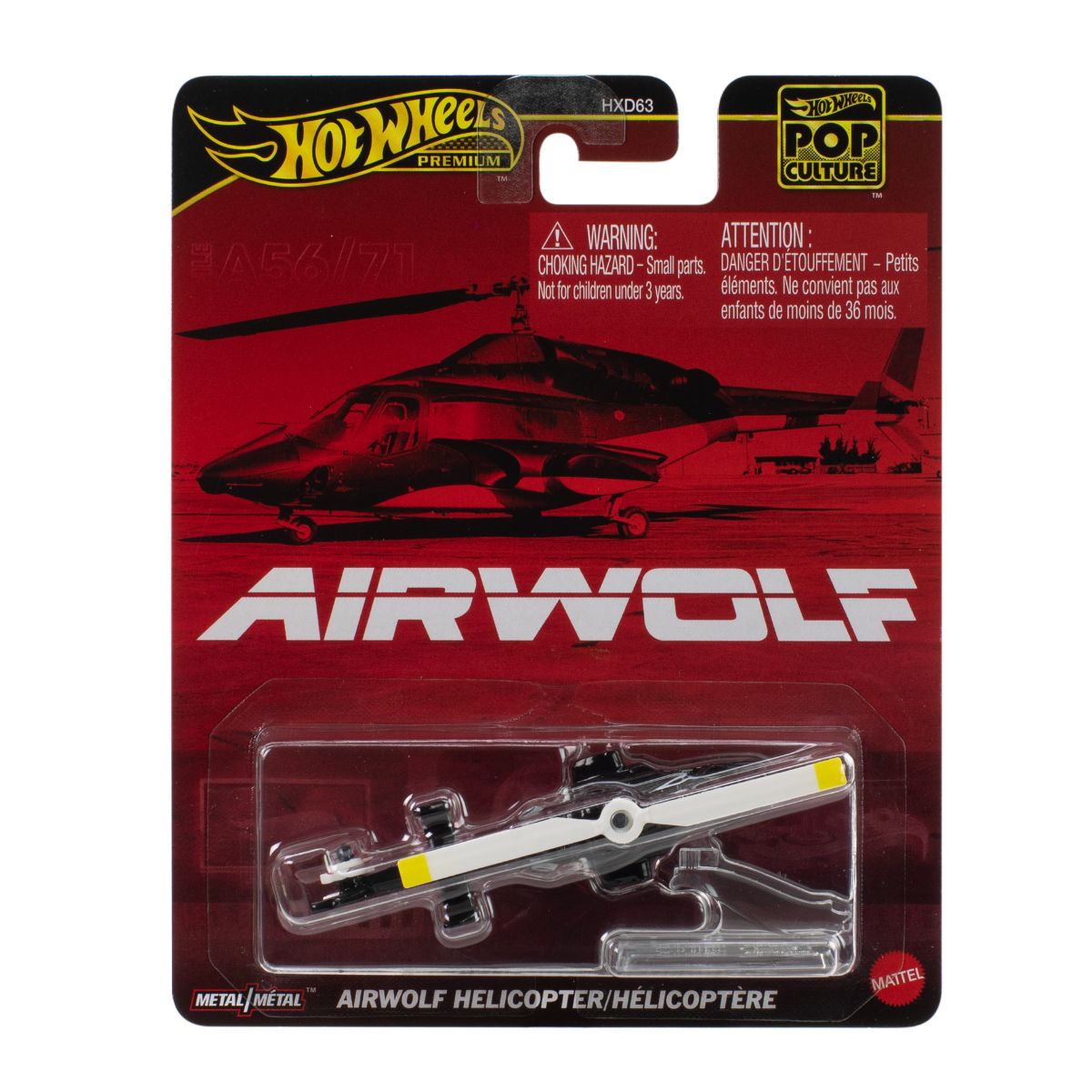 Đồ Chơi Mô Hình Siêu Xe Pop Culture - Airwolf Helicopter HOT WHEELS JBL56/HXD63