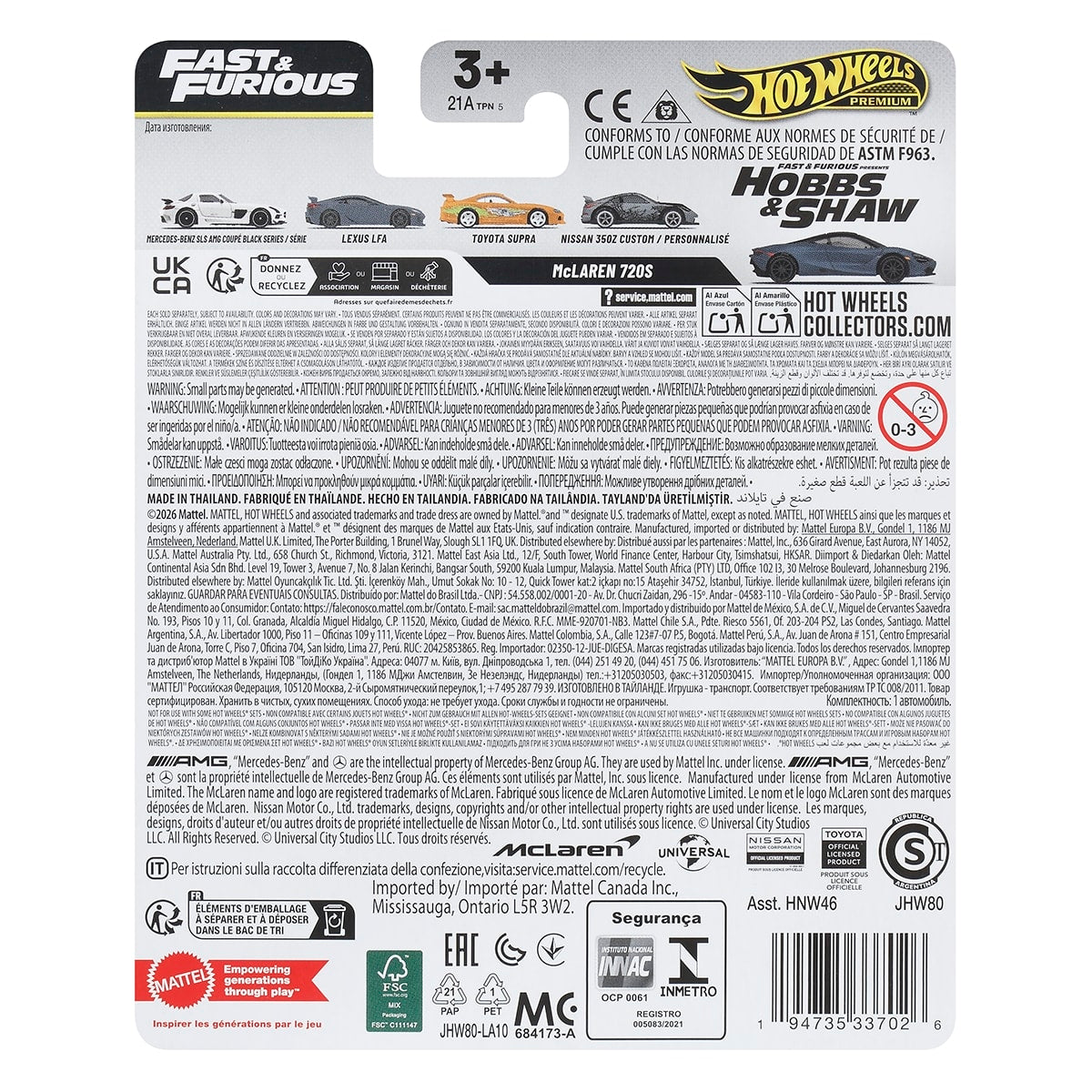 Đồ Chơi Siêu Xe Premium Fast&Furious - McLaren 720S HOT WHEELS JHW80/HNW46