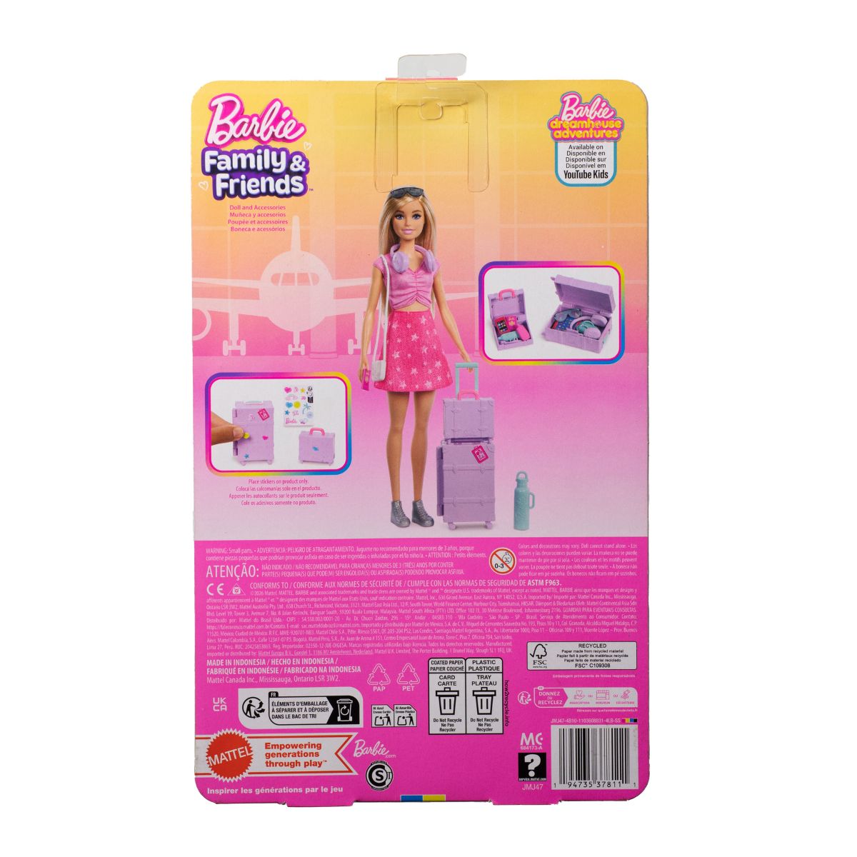 Đồ Chơi Thời Trang Du Lịch Của Barbie Malibu BARBIE JMJ47