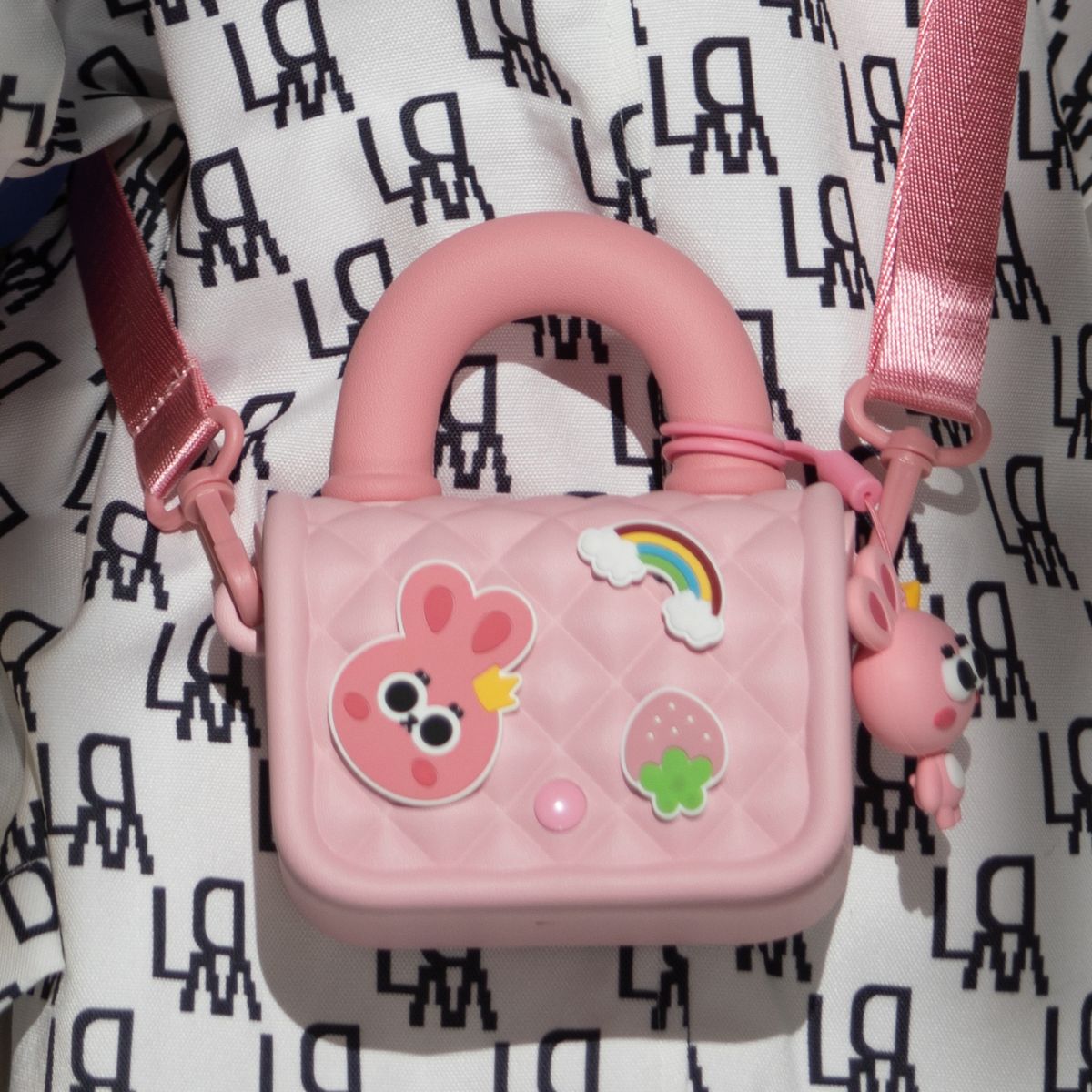 KOOOL Crossbody &amp; Mini Handbag with Charms – Pink K54/Pink