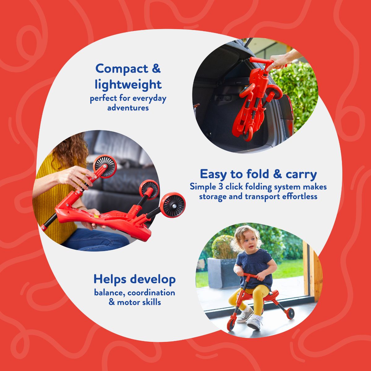 Xe Chòi Chân Bọ Đỏ 3 Bánh Scuttle Bug RIDE ON 8540