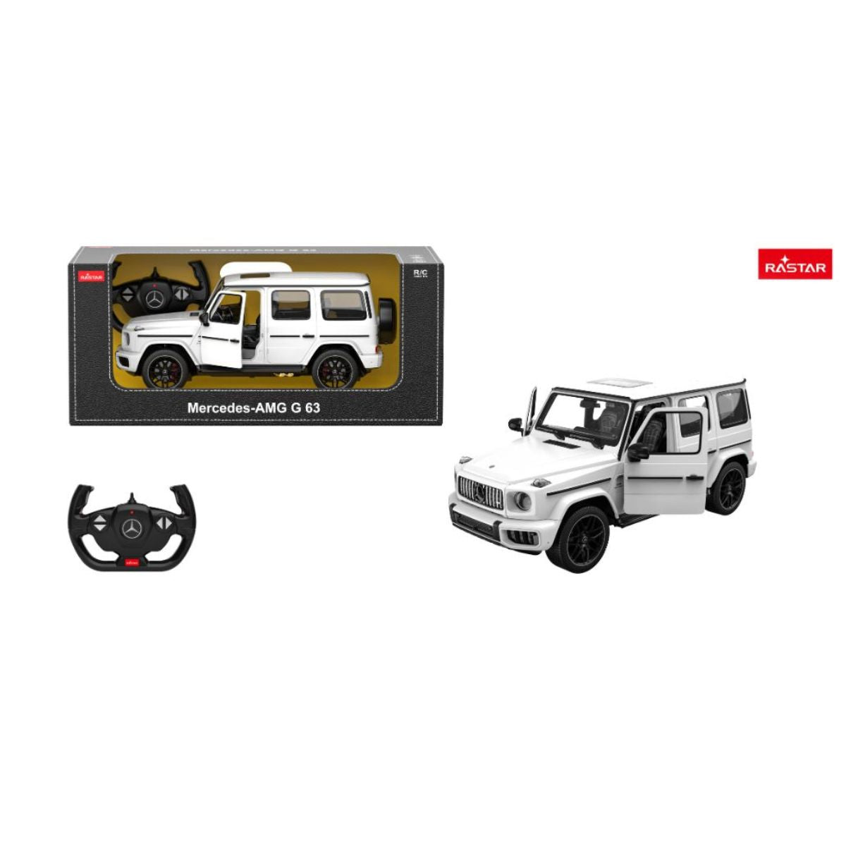 Đồ Chơi Xe Điều Khiển 1:14 AMG G63 Mở Cửa Được Trắng RASTAR R10350