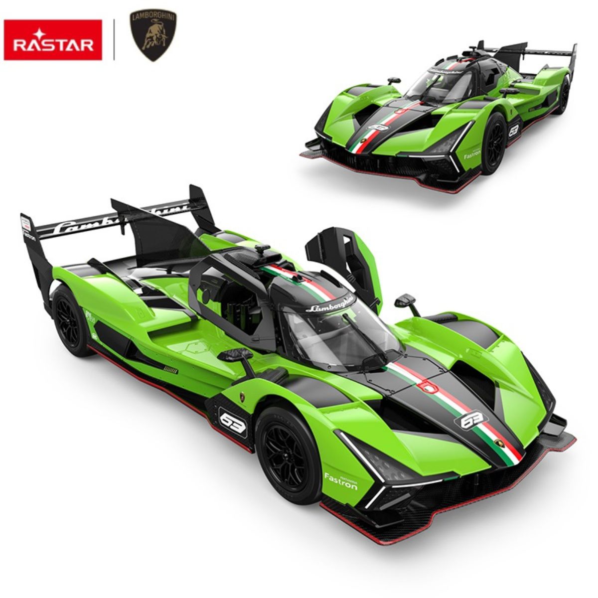 Đồ Chơi Xe Điều Khiển 1:14 Lamborghini SC63 LMDH Mở Được Cửa Xanh Lá R