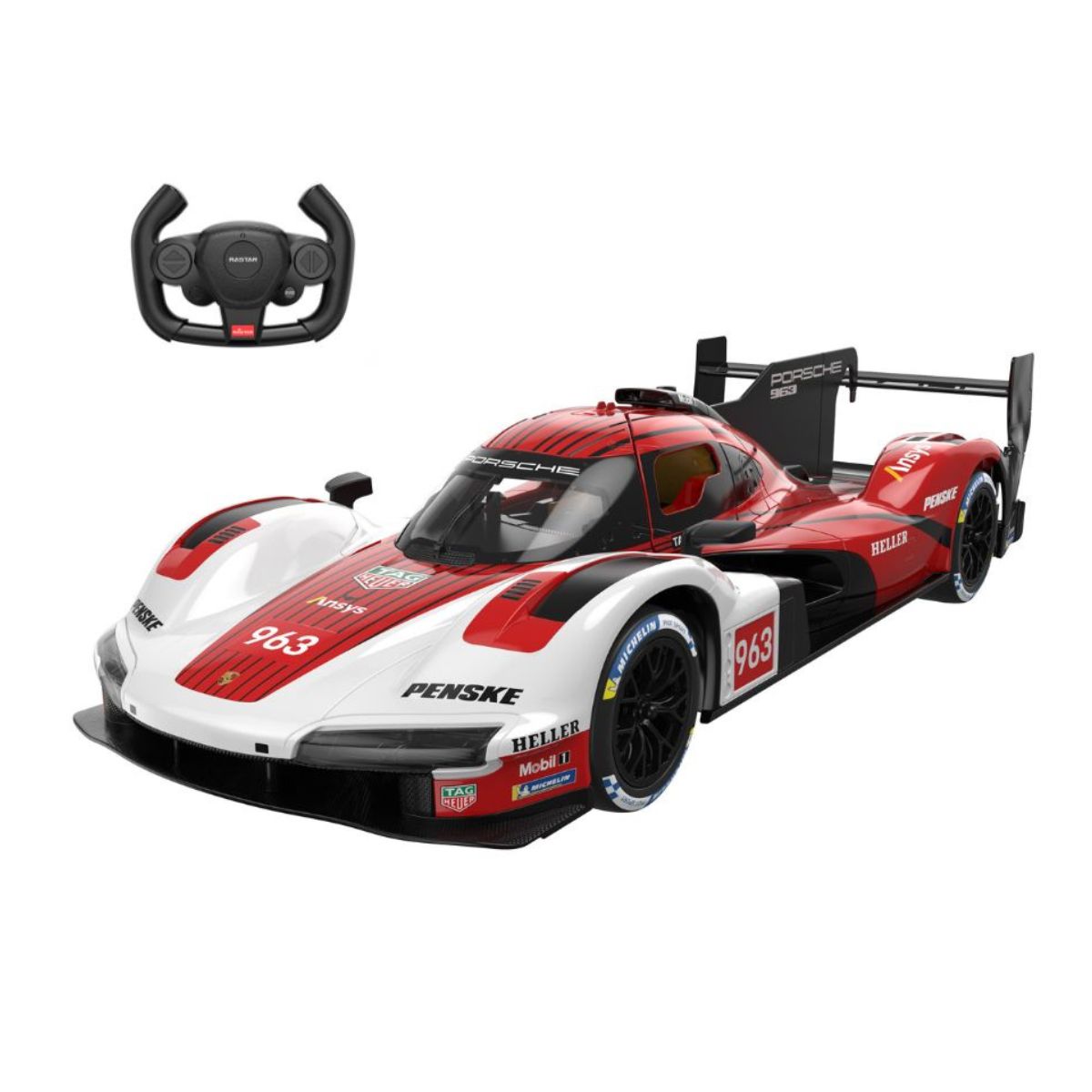 Đồ Chơi Xe Điều Khiển 1:14 Porsche 963 LMDH Mở Cửa Được Đỏ RASTAR R10380