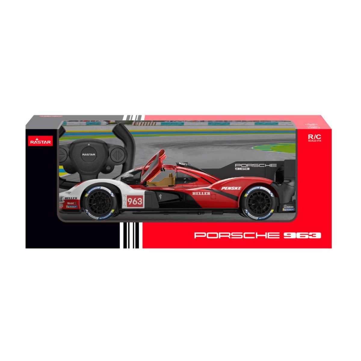 Đồ Chơi Xe Điều Khiển 1:14 Porsche 963 LMDH Mở Cửa Được Đỏ RASTAR R10380