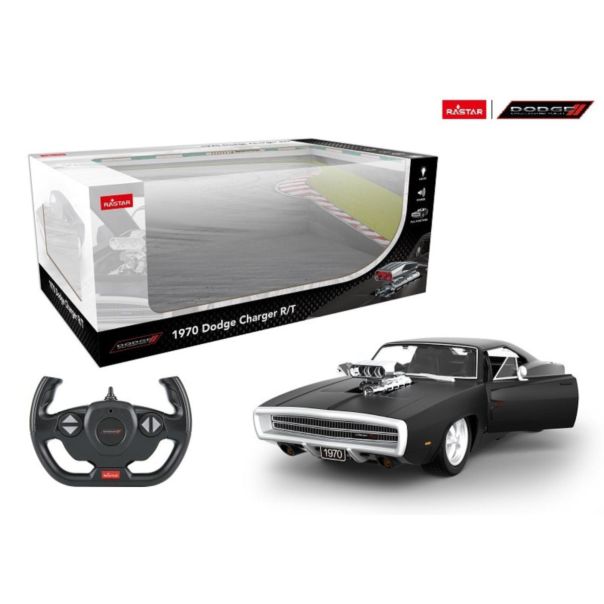 Đồ Chơi Xe Điều Khiển 1:16 Dodge Charger R/T Màu Đen RASTAR R99010