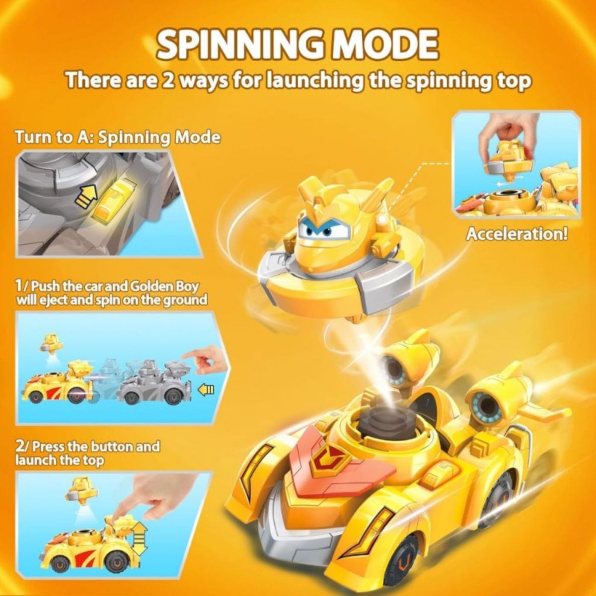Đồ Xe Đua Bệ Phóng Con Quay - Golden Tốc Độ SUPERWINGS EU770331