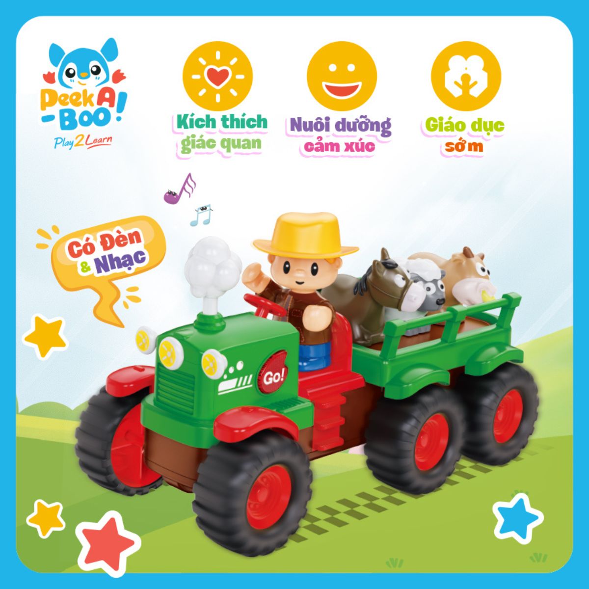 Đồ Chơi Xe Nông Trại Vui Nhộn PEEK A BOO PAB070