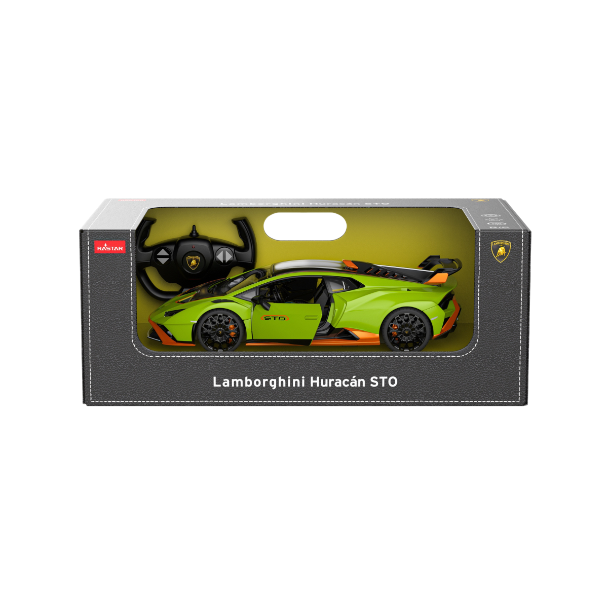 Xe R/C 1:14 Lamborghini Huracan Sto Mở Cửa Bằng Tay Xanh Lá Rastar R98700-Grn
