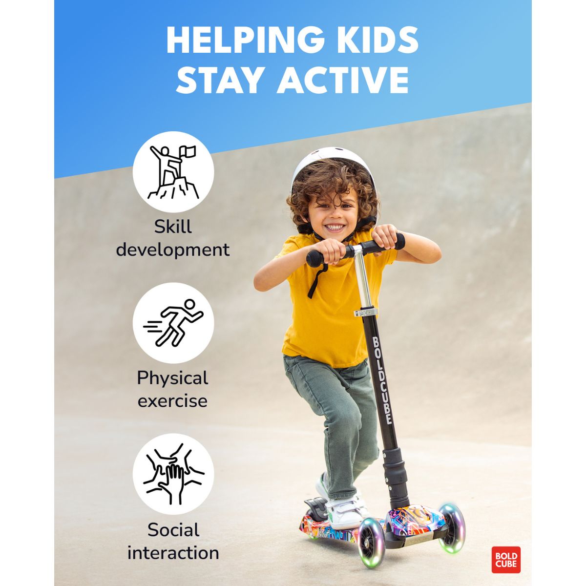 Xe Scooter 3 Bánh Boldcube Lớn Họa Tiết Đường Phố SCOOTER SKY026