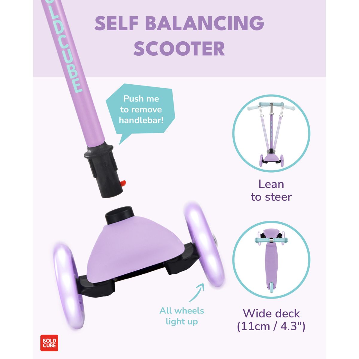Xe Scooter 3 Bánh Boldcube Teeny Màu Tím SCOOTER SKY006