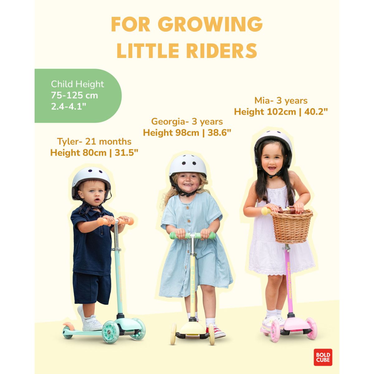 Xe Scooter 3 Bánh Boldcube Teeny Màu Vàng SCOOTER SKY005