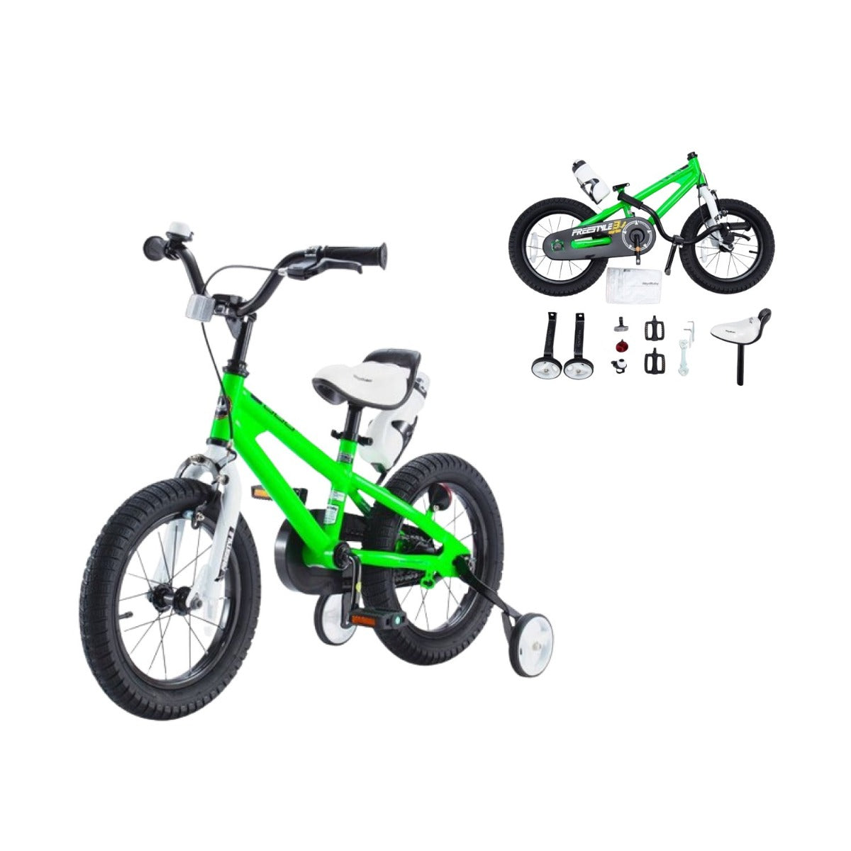 Royal Baby Freestyle 14 inch children's bike Green RB14B-6-GR