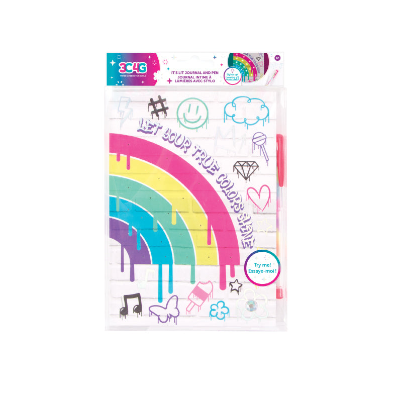 Bộ Sổ Bút 3c4g Họa Tiết Graffiti Light Up Rainbow 12036