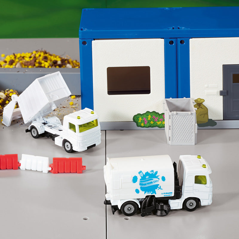 Mô Hình Xe Vệ Sinh Đường Và Xe Đổ Rác SIKU 1687