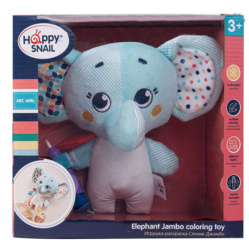 Đồ Chơi Vải-Chú Voi Jambo Sắc Màu Kèm Bút Lông Peek A Boo 20hs05ej