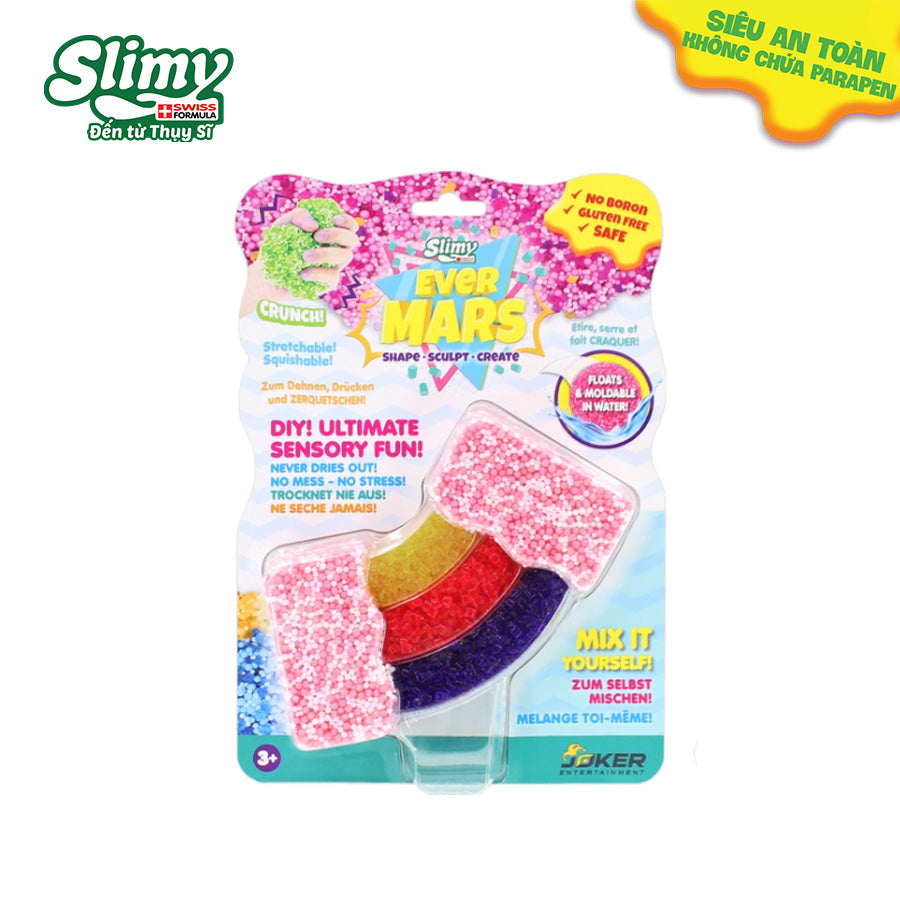 Slime xốp trộn hạt thủy tinh lấp lánh nhiều màu Set Đỏ SLIMY 38052