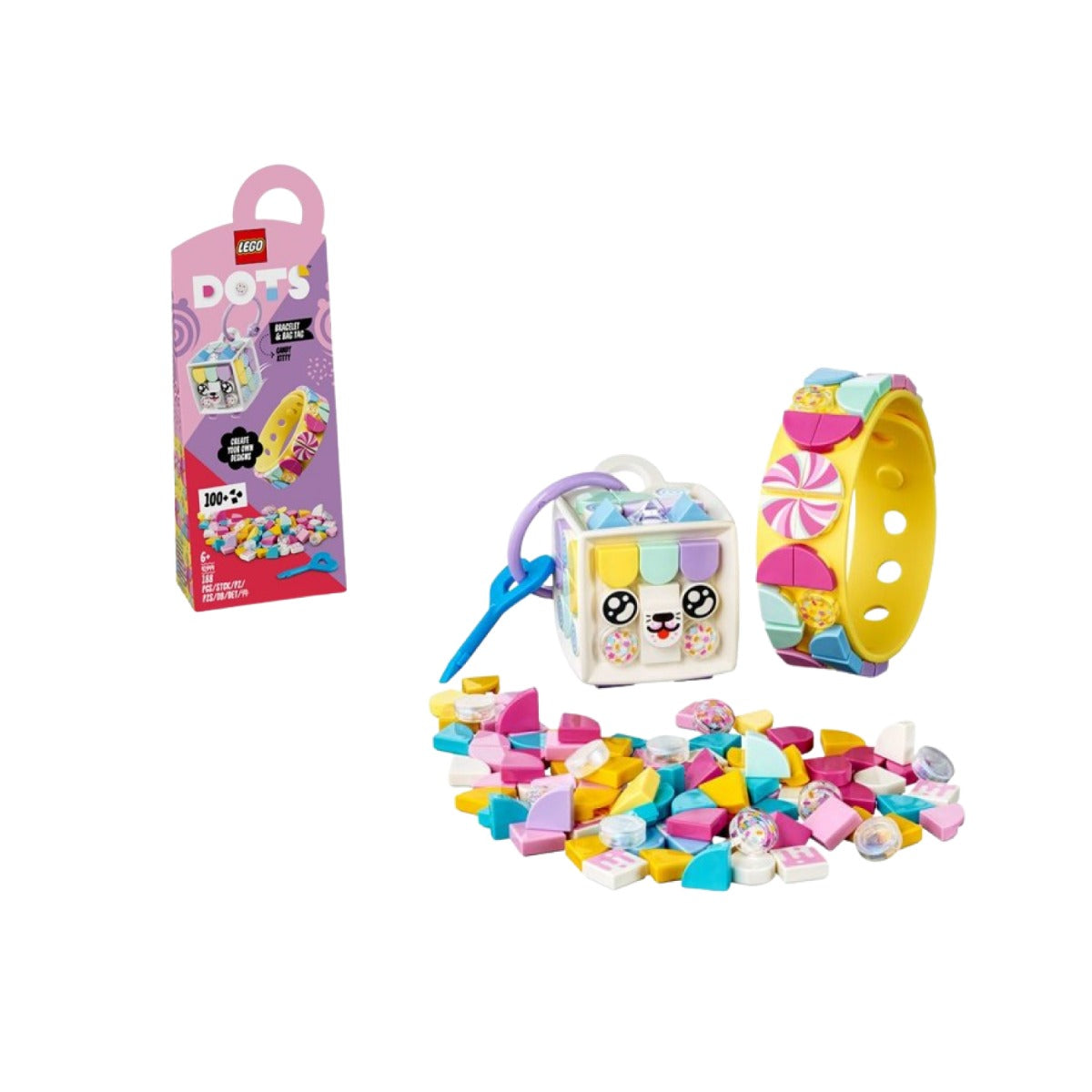 Đồ Chơi Lắp Ráp Vòng Tay Và Bảng Tên Mèo Kitty Dễ Thương Lego Dots 41944