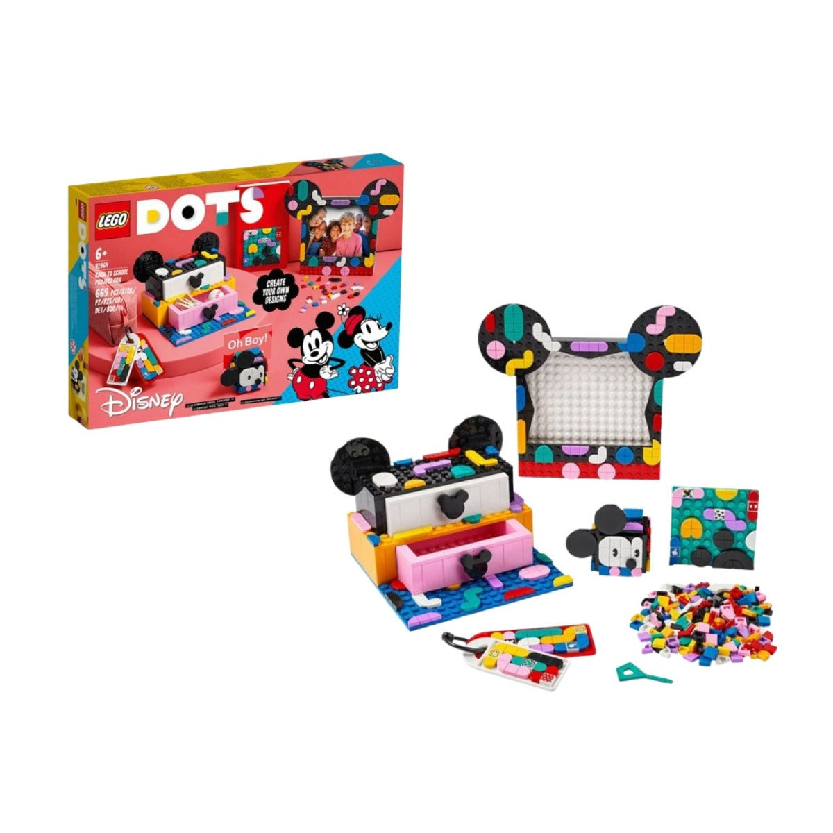 Đồ Chơi Lắp Ráp Bộ Sáng Tạo 5 Trong 1 Nhân Vật Mickey Và Minnie Lego Dots 41964