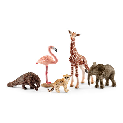 Bộ mô hình động vật hoang dã Safari (hồng hạc, hươu cao cổ)