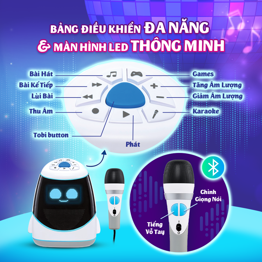 Máy karaoke Tobi kết nối Bluetooth cho bé LITTLE TIKES 657566C